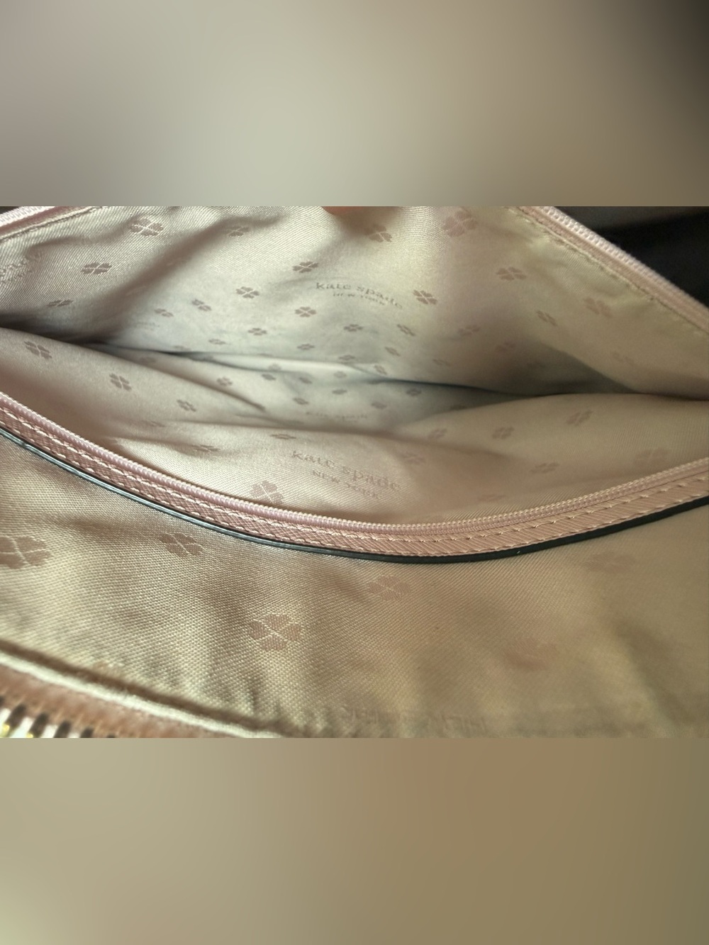 kate spade Pink Saffiano Leather Tote with Front Zip Pocket - Picture 15 of 15